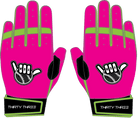 WBA LP PRO SHORT CUFF GLOVES - PINK/BLACK - 33 GLOVE CO. - SHORT CUFF LEATHER BATTING GLOVES
