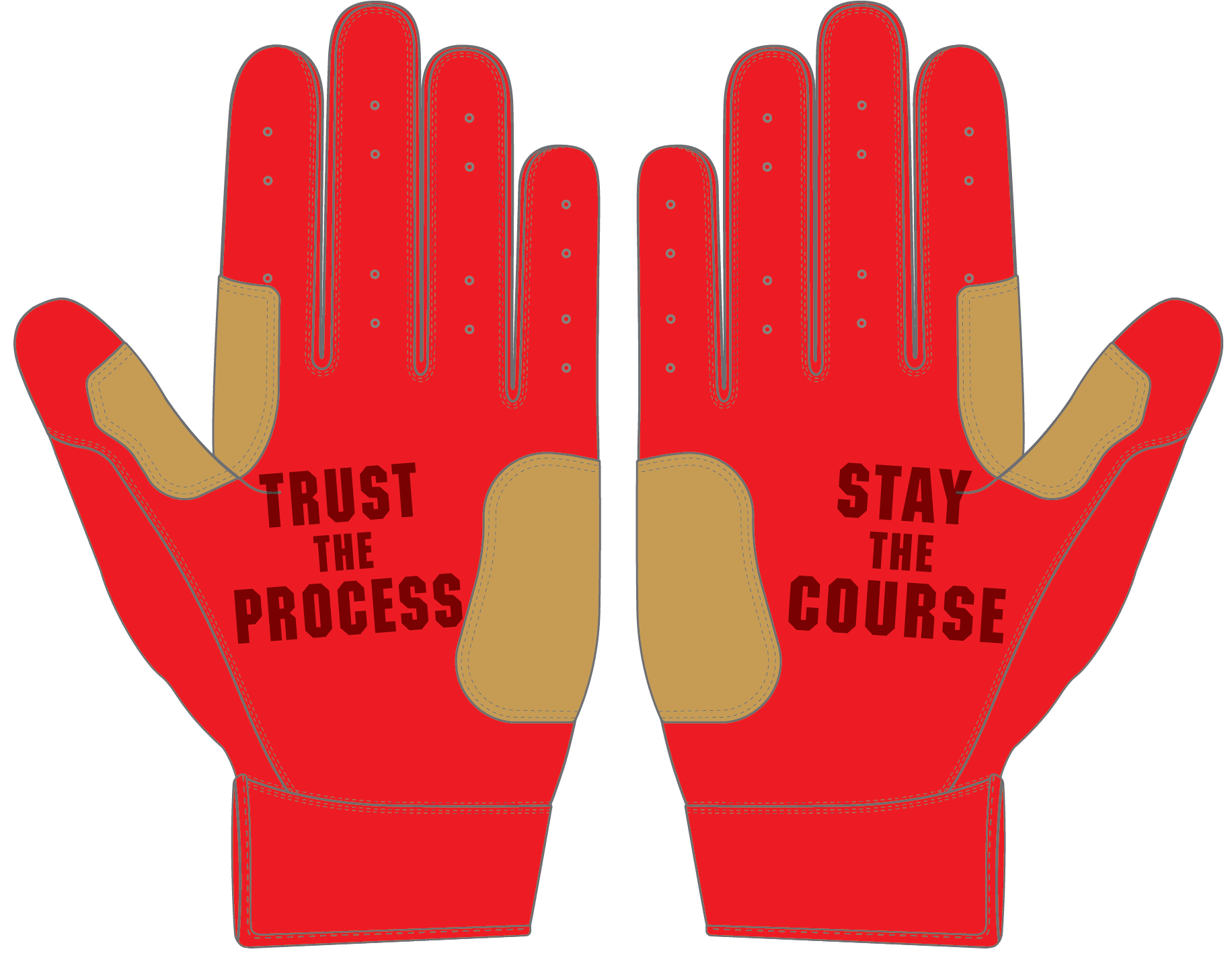 WBA LP PRO SHORT CUFF GLOVES - RED - 33 GLOVE CO. - SHORT CUFF LEATHER BATTING GLOVES