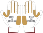 WBA LP PRO SHORT CUFF GLOVES - WHITE/GOLD - 33 GLOVE CO. - SHORT CUFF LEATHER BATTING GLOVES