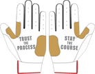 WBA LP PRO SHORT CUFF GLOVES - WHITE/RED/BLACK - 33 GLOVE CO. - SHORT CUFF LEATHER BATTING GLOVES